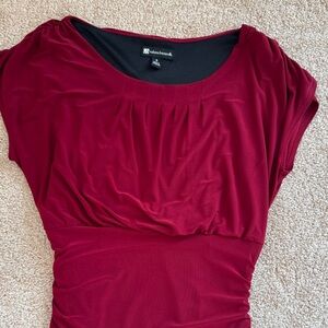 Valerie Bertinelli Burgundy Mini Dress